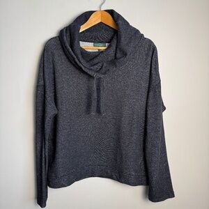 LRL Lauren Jeans Long Sleeve XL Cowl Neck‎ Women's Pullover Sweatshirt Black